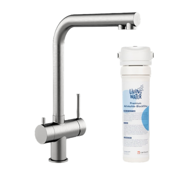 LivingTap Basic: gefiltertes Leitungswasser aus 100% Edelstahl-Armaturen  von Living Water